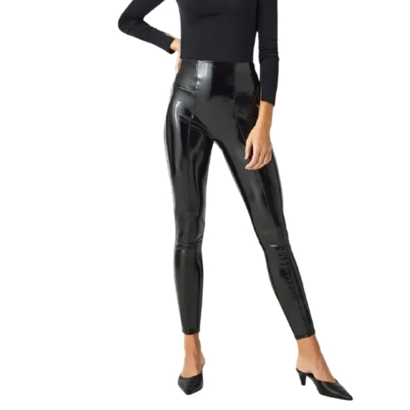 NWOT Spanx Faux Leather High-Rise Skinny Black Pants - Picture 2 of 11